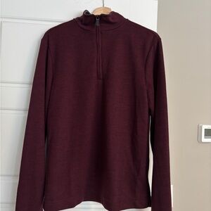 Banana Republic Maroon Quarter-Zip Pullover
